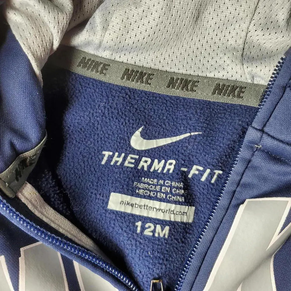 Nike Baby Boys Size 12m Blue and Gray Full Zip Hooded Track Jacket EUC - Picture 3 of 10